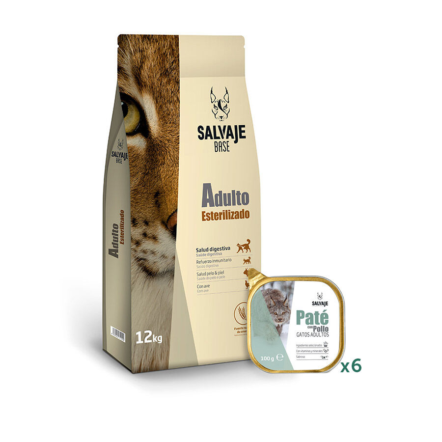 Pack Comida Gatos Esterilizados Salvaje Imagem n&uacute;mero 1