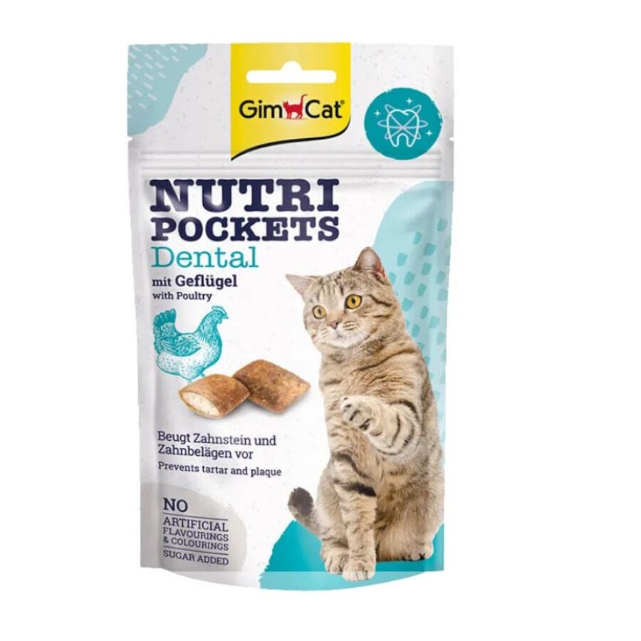 60 g Gimcat Biscoitos Nutri Pockets de galinha para gatos , , large Imagem n&uacute;mero 1