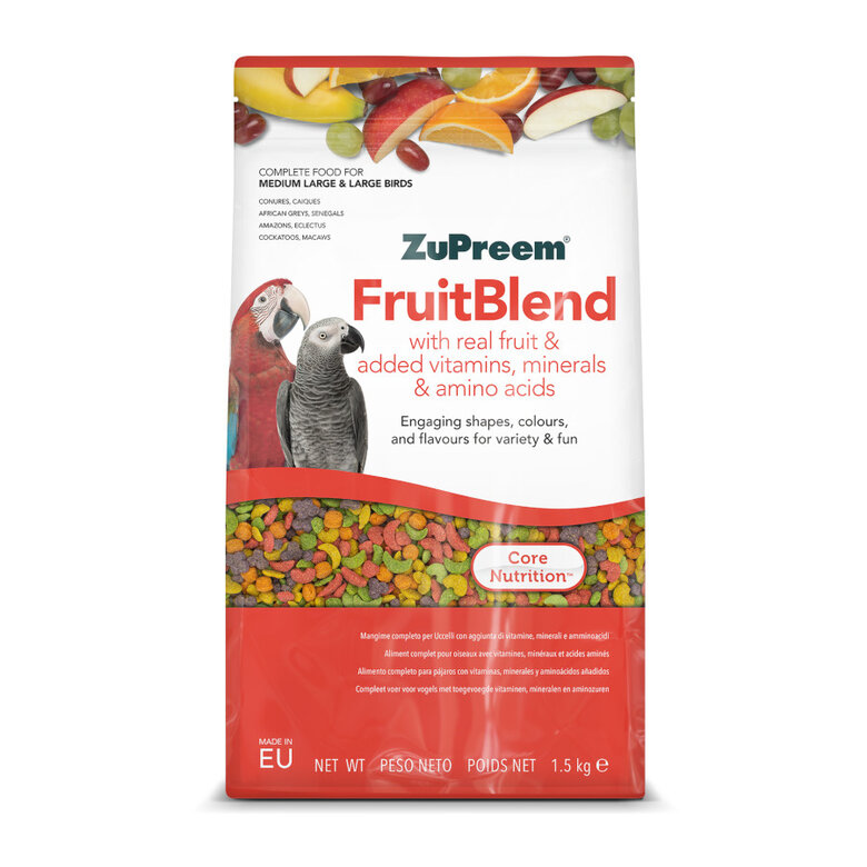ZuPreem FruitBlend Ração para pássaros médio, grande e grande,  Imagem número 1 ZuPreem FruitBlend Ração para pássaros médio, grande e grande, , large Imagem número 1
