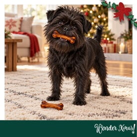 Wonder Christmas Dupla de Ossos de Couro Prensado Snacks para C&atilde;es