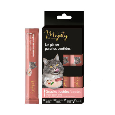 Majesty Lanche líquido Chicken and Scallop para gatos