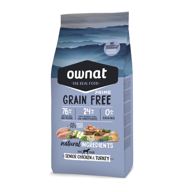 Ownat Senior Prime Grain Free Frango e Peru Ração para cães,  Imagem número 1 Ownat Senior Prime Grain Free Frango e Peru Ração para cães, , large Imagem número 1