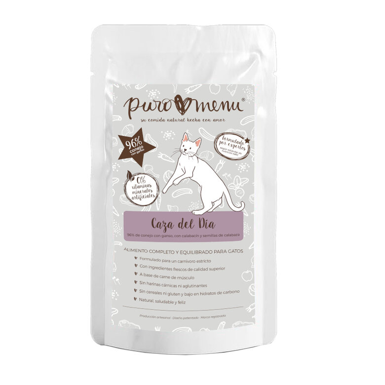 100 g Puro Menu Caça do Dia Coelho com Ganso sachê para gatos,  Imagem número 1 100 g Puro Menu Caça do Dia Coelho com Ganso sachê para gatos, , large Imagem número 1