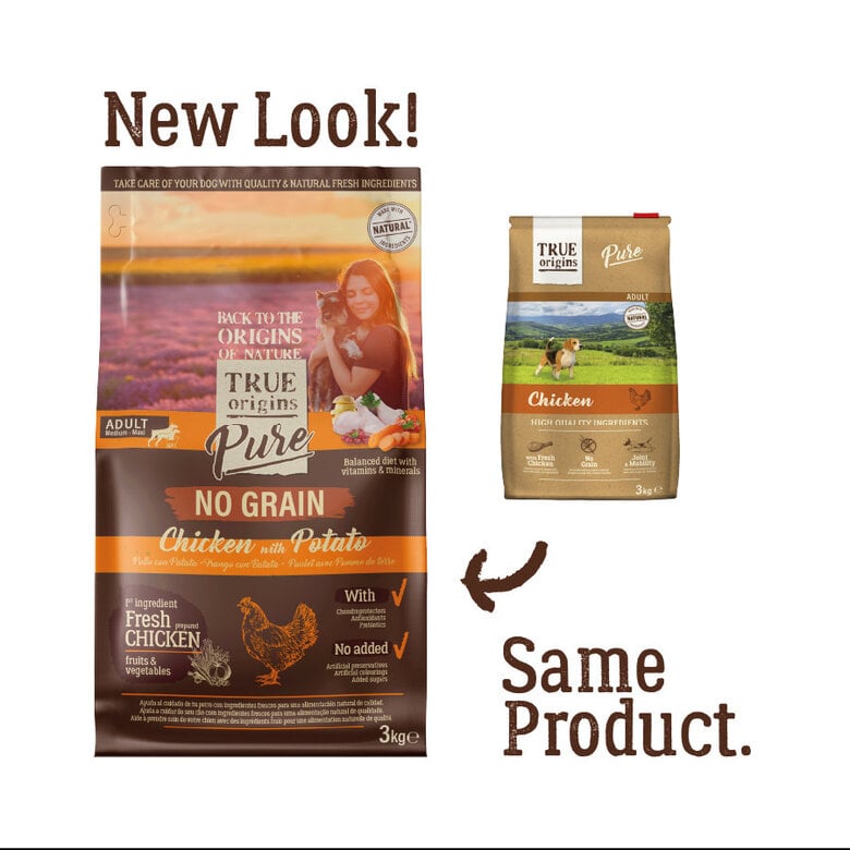 12 kg True Origins Adult Pure Frango No Grain ração para cães,  Imagem número 2 12 kg True Origins Adult Pure Frango No Grain ração para cães, , large Imagem número 2