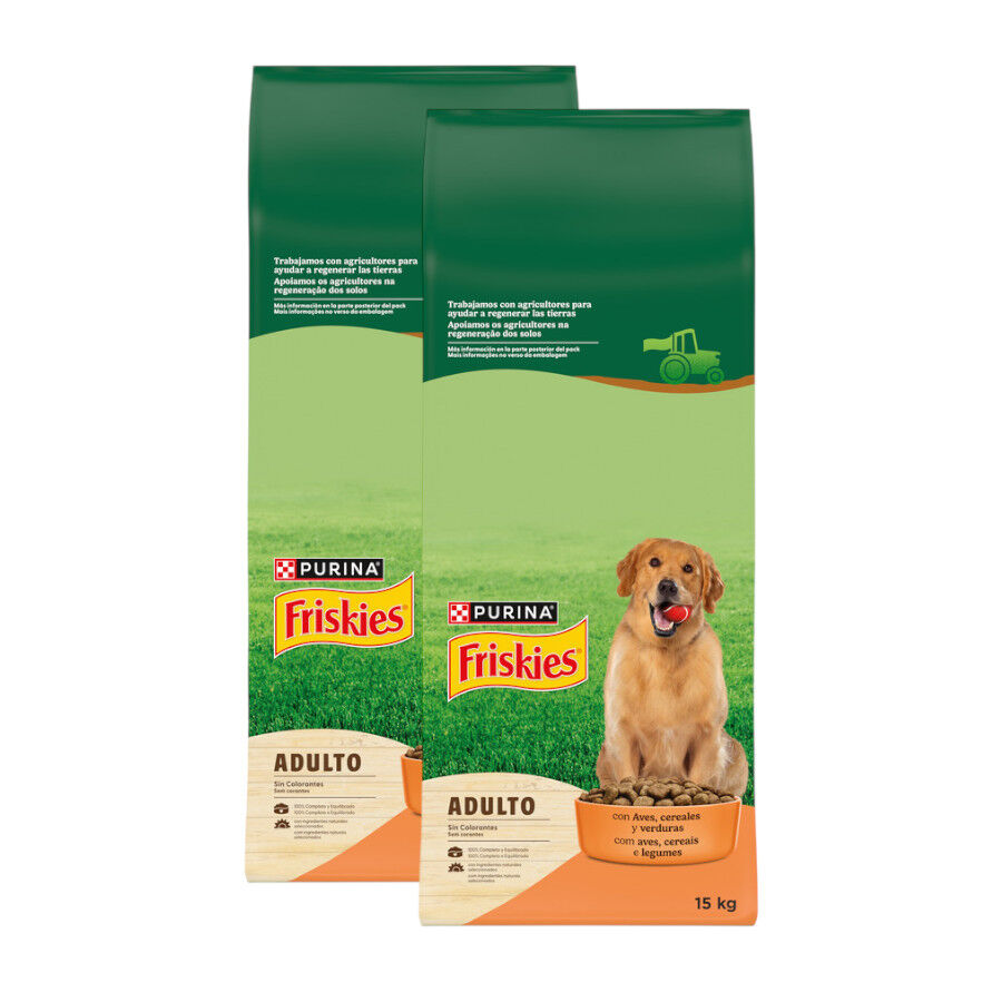 2 x 15 kg Friskies Frango e Legumes ra&ccedil;&atilde;o para c&atilde;es Pack poupan&ccedil;a!, , large Imagem n&uacute;mero 1