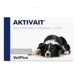 VetPlus Aktivait Senior Vitaminas que combatem o envelhecimento cerebral em cães de raça média e grande