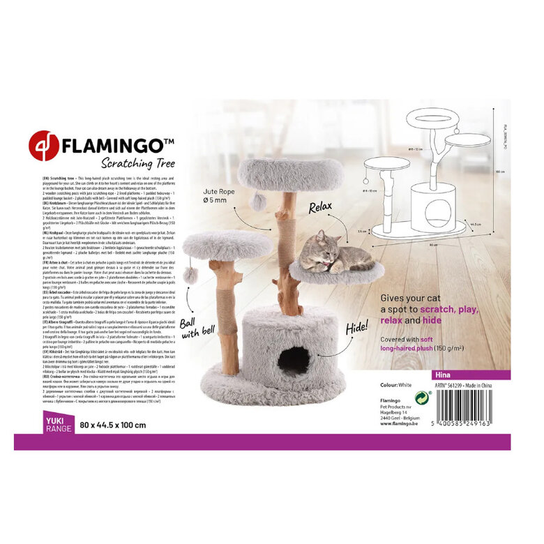 Flamingo Hina Árvore Arranhadora com 3 níveis para gatos,  Imagem número 2 Flamingo Hina Árvore Arranhadora com 3 níveis para gatos, , large Imagem número 2