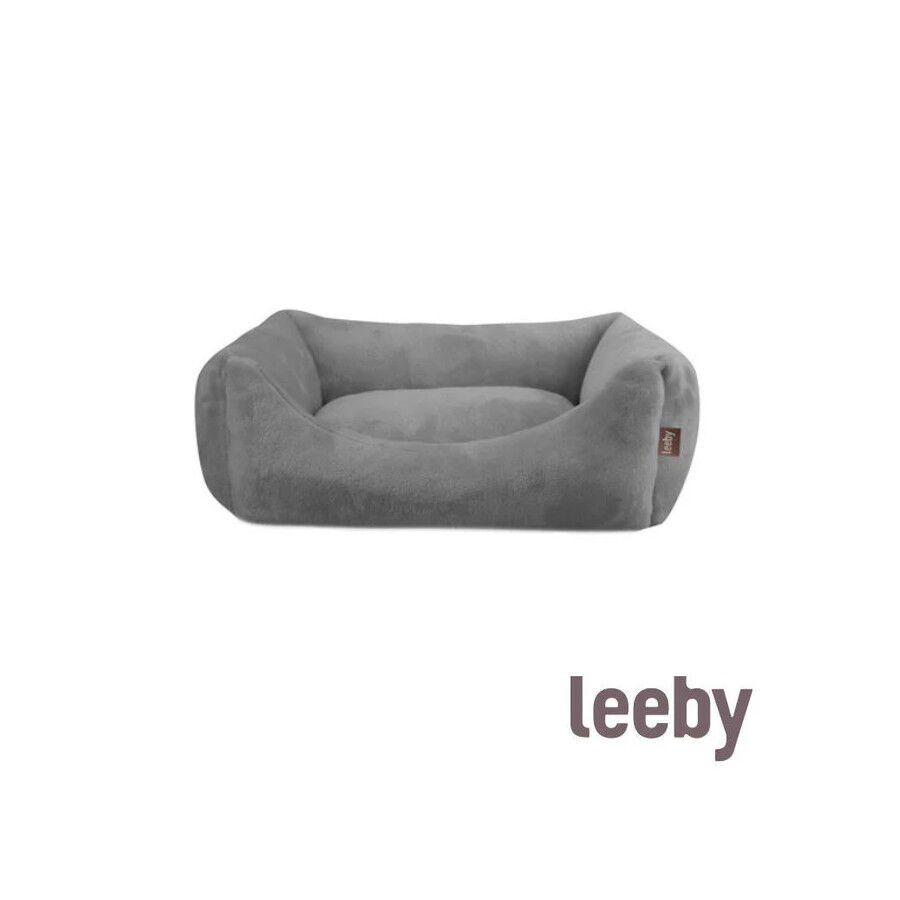 Leeby Cama suave de veludo cinzenta para c&atilde;es, , large Imagem n&uacute;mero 2