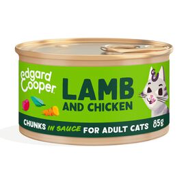 Edgard & Cooper Adult Pedaços de Borrego e Frango com molho em lata para gatos