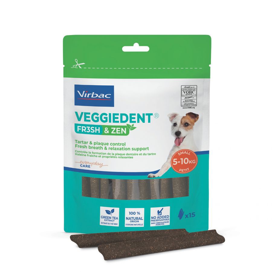 15 sticks Virbac L&aacute;minas Veggiedent Zen S para c&atilde;es, , large Imagem n&uacute;mero 1