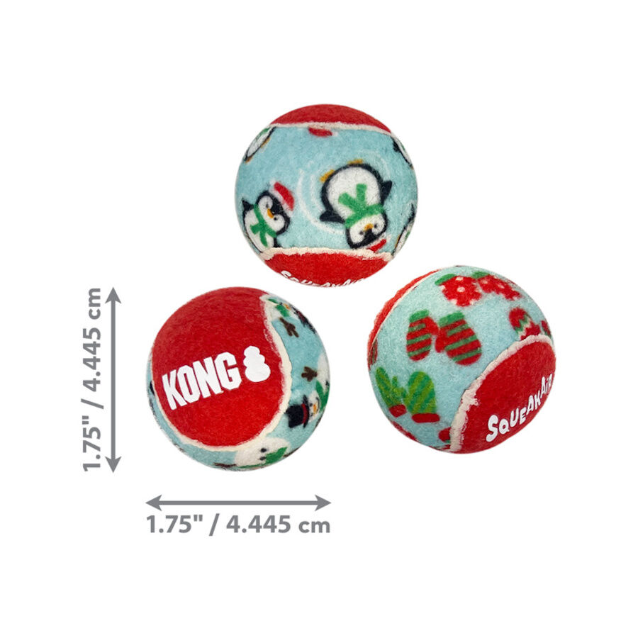Kong Holiday Squeakair Bola de t&eacute;nis para c&atilde;es - pack 6, , large Imagem n&uacute;mero 1