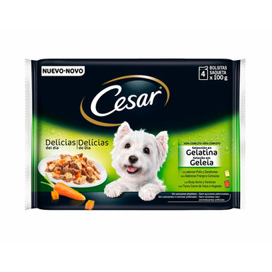 Pack 13 Pouches Cesar Multipack Selecci&oacute;n en gelatina
