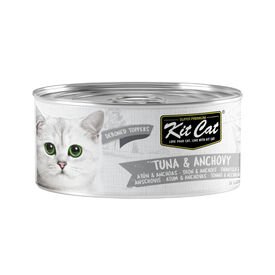 Kit Cat Comida h&uacute;mida de atum e anchovas em lata para gatos
