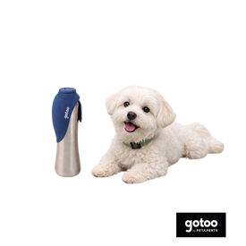 Gotoo Garrafa Bebedouro Port&aacute;til em A&ccedil;o Inoxid&aacute;vel Azul para c&atilde;es