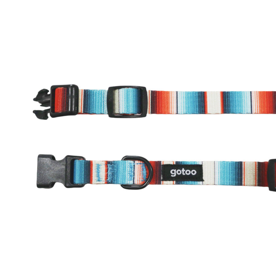 Gotoo Coleira estampada com riscas coloridas para c&atilde;es, , large Imagem n&uacute;mero 3