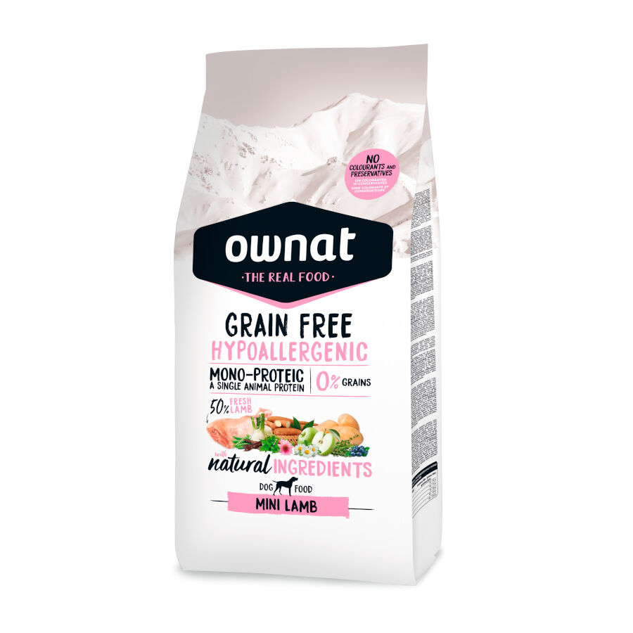 3 kg Ownat Grain Free Hipoalerg&eacute;nico Mini Cordeiro ra&ccedil;&atilde;o para c&atilde;es, , large Imagem n&uacute;mero 1
