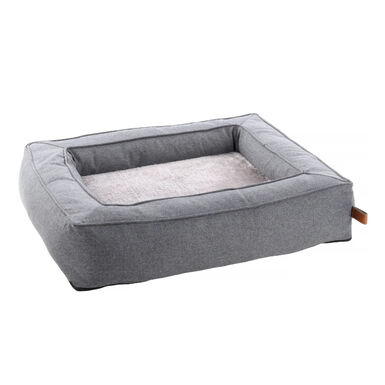 Flamingo Carlota Rectangular Cinzenta cama com fecho para cães