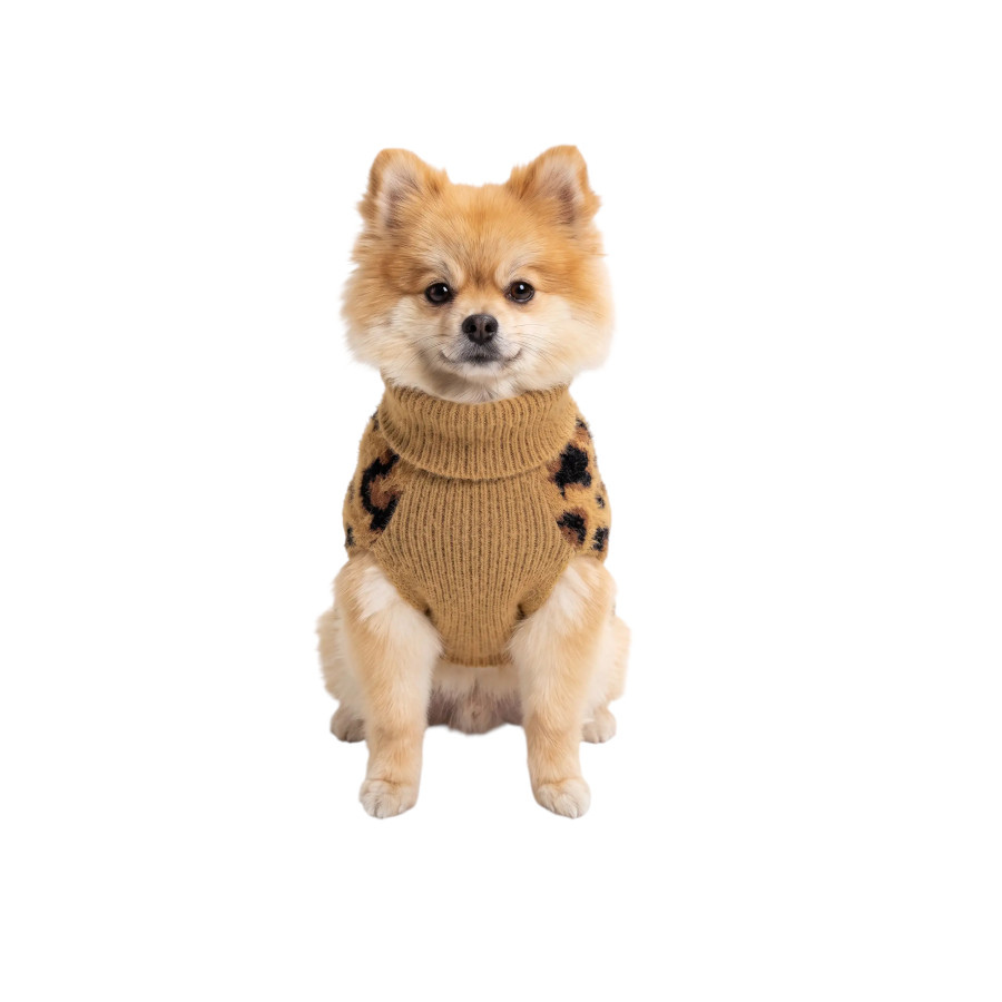 Gotoo Camisola de Malha com Padr&atilde;o Leopardo para c&atilde;es, , large Imagem n&uacute;mero 7