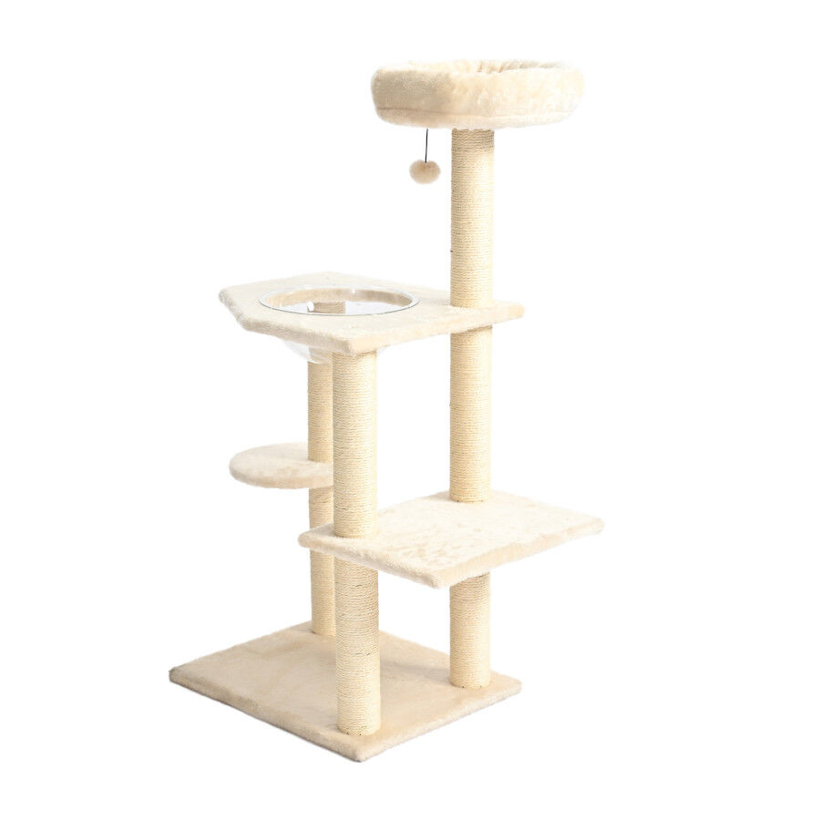 Leeby Luna &aacute;rvore arranhadora com cama e brinquedo para gatos, , large Imagem n&uacute;mero 1