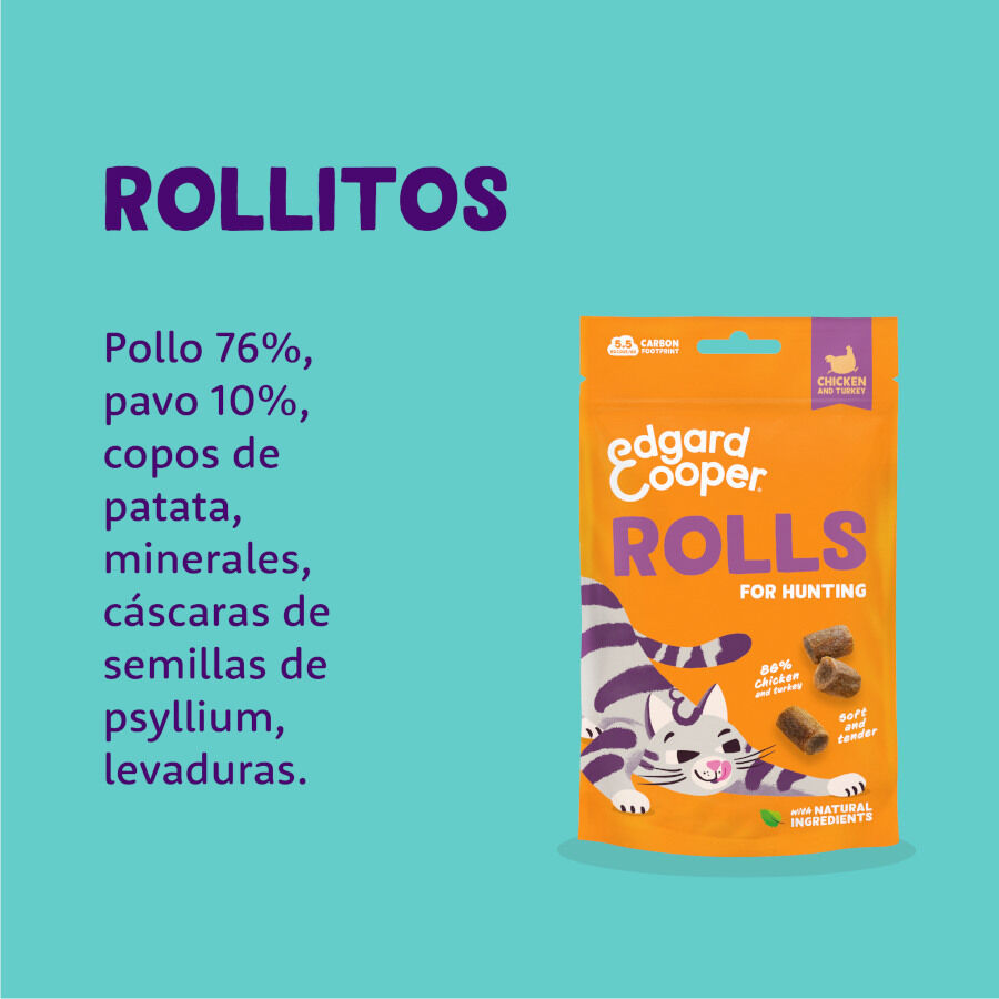 45 g Edgard & Cooper Rolls Snack de frango e peru para gatos, , large Imagem n&uacute;mero 5