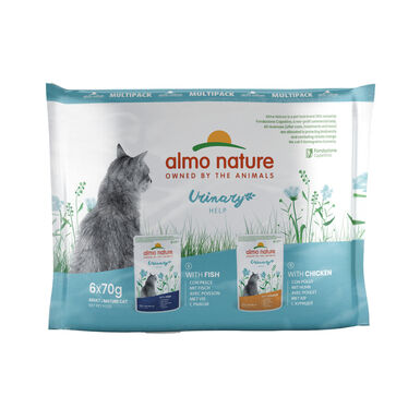 Almo Nature Urinary Help Peixe e Frango saquetas para gatos – Multipack 6