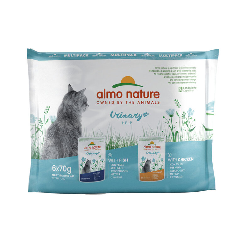 6 saquetas x 70 g Almo Nature Urinary Help Peixe e Frango saquetas para gatos – Multipack,  Imagem número 1 6 saquetas x 70 g Almo Nature Urinary Help Peixe e Frango saquetas para gatos – Multipack, , large Imagem número 1