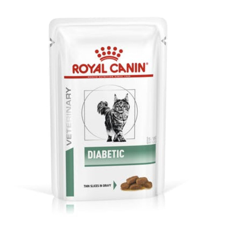 12 saquetas x 85 g Royal Canin Veterinary Diet Diabetic saqueta para gatos,  Imagem número 1 12 saquetas x 85 g Royal Canin Veterinary Diet Diabetic saqueta para gatos, , large Imagem número 1