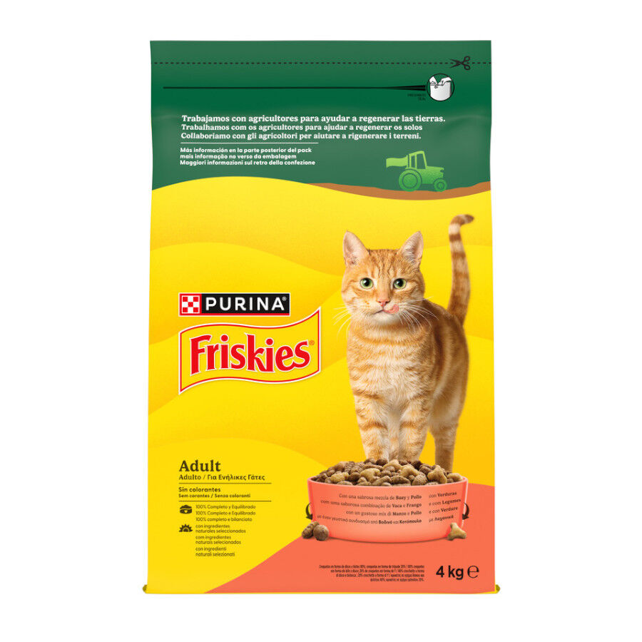 4 kg Friskies Adult Vaca, Frango e Legumes ra&ccedil;&atilde;o para gatos, , large Imagem n&uacute;mero 1
