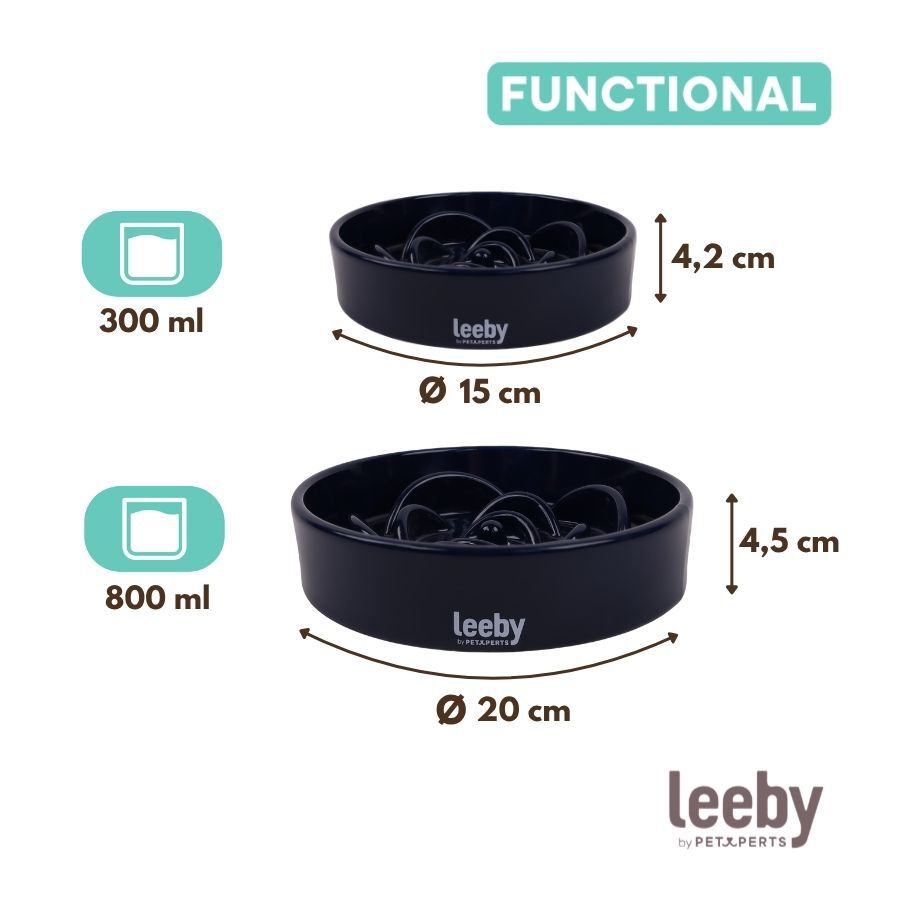 Leeby Comedouro Lento de Cer&acirc;mica Azul para c&atilde;es, , large Imagem n&uacute;mero 4