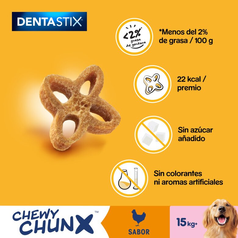 Pedigree Dentastix Chewy Chunx Snacks Dentários Frango para Cães Médios e Grandes, , large image number null