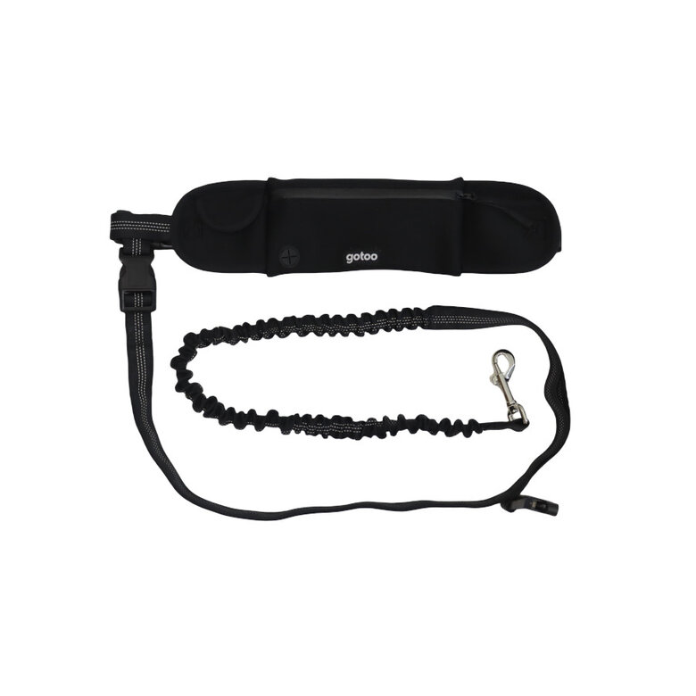 Gotoo Trela mãos livres preta para cães,  Imagem número 1 Gotoo Trela mãos livres preta para cães, , large Imagem número 1