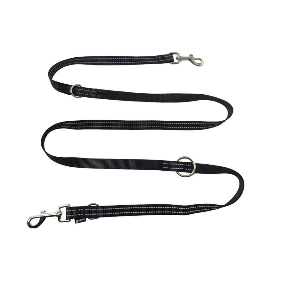 Gotoo Trela multiposi&ccedil;&atilde;o ajust&aacute;vel preta para c&atilde;es, , large Imagem n&uacute;mero 1