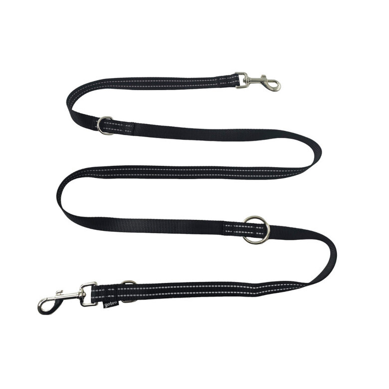 Gotoo Trela multiposição ajustável preta para cães,  Imagem número 1 Gotoo Trela multiposição ajustável preta para cães, , large Imagem número 1