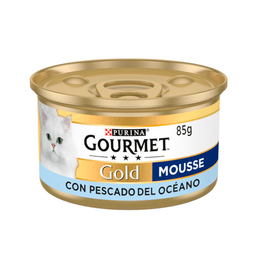 96 latas x 85 g Gourmet Gold Mousse de Peixe do Oceano em lata para gatos Pack poupan&ccedil;a!, , large Imagem n&uacute;mero 1