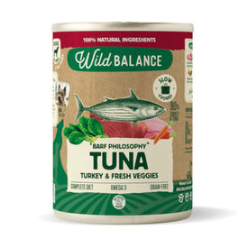 Wild Balance comida h&uacute;mida BARF natural de atum e peru para c&atilde;es