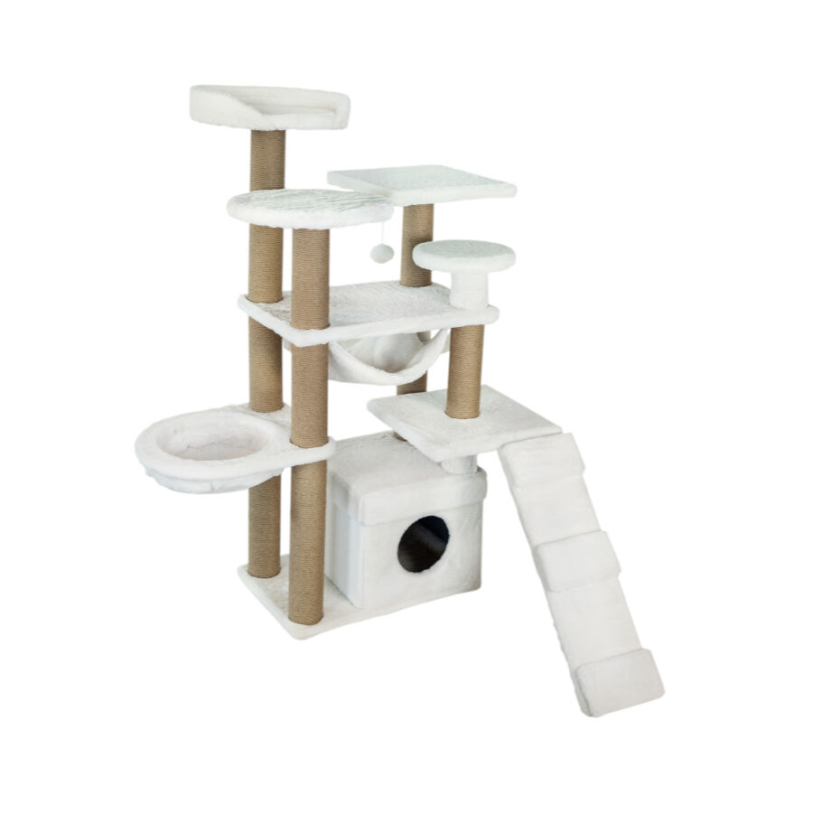 Catshion Pichi &Aacute;vore Arranhador com Gruta Branco para gatos, , large Imagem n&uacute;mero 3
