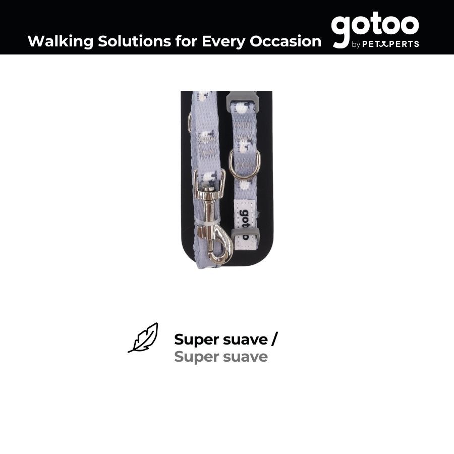 Gotoo Trela estampada cinza para c&atilde;es, , large Imagem n&uacute;mero 3