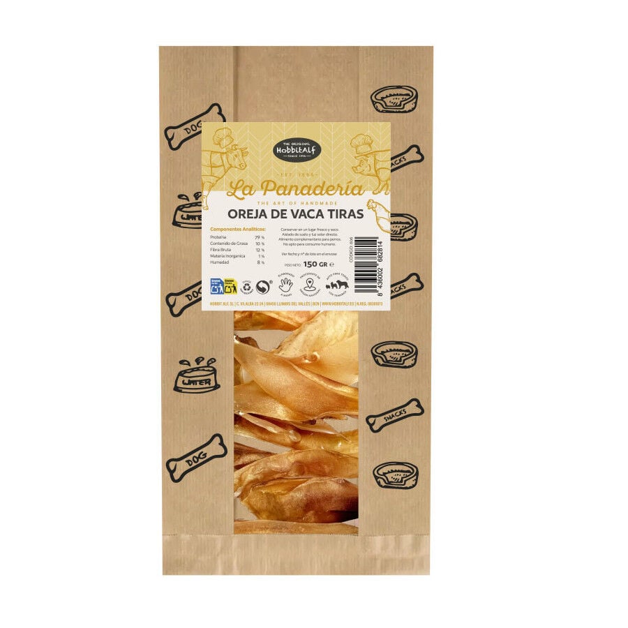 150 g Hobbitalf Orelha de Vaca Snack para c&atilde;es, , large Imagem n&uacute;mero 1