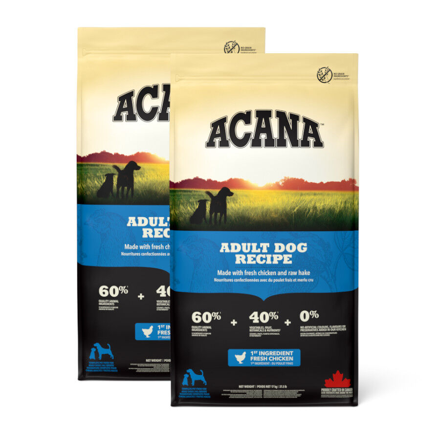2 x 17 kg Acana Adult Frango Ra&ccedil;&atilde;o para c&atilde;es Pack poupan&ccedil;a!, , large Imagem n&uacute;mero 1