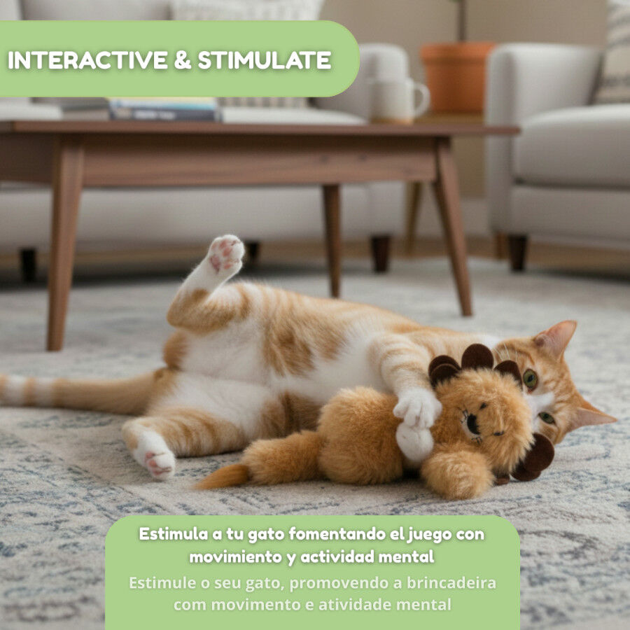 Tootoy! Interactive & Stimulate Le&atilde;o de peluche com catnip para gato, , large Imagem n&uacute;mero 6