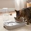 Leeby Comedouro e Dispensador de &Aacute;gua 2 em 1 Cinzento e Branco para gatos, , large Indicador imagem n&uacute;mero 1