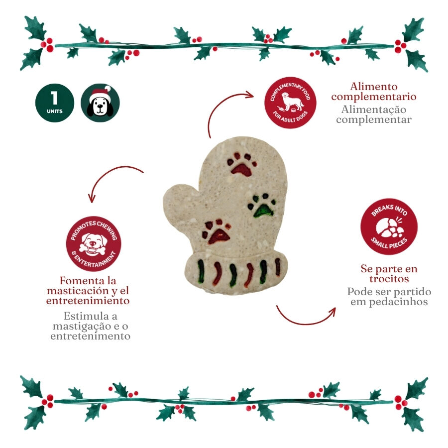 1 un. Wonder Christmas Luva de Couro Prensado Snacks para C&atilde;es, , large Imagem n&uacute;mero 3