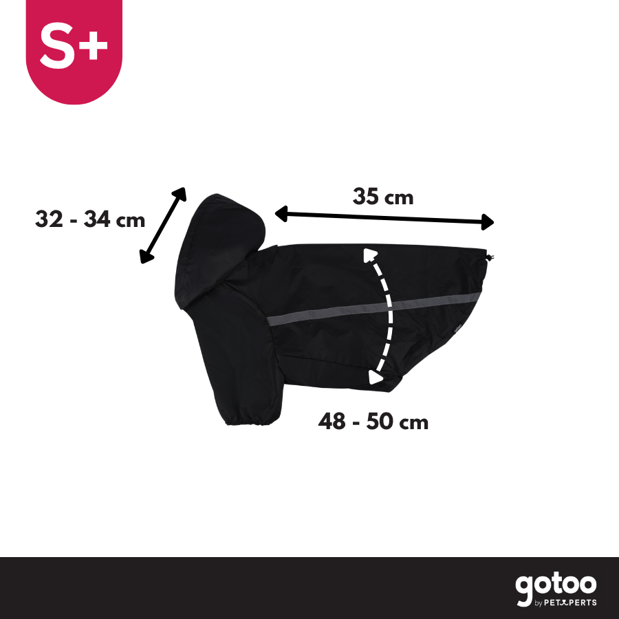 Gotoo Casaco Imperme&aacute;vel Refletor Preto para c&atilde;es, , large Imagem n&uacute;mero 4