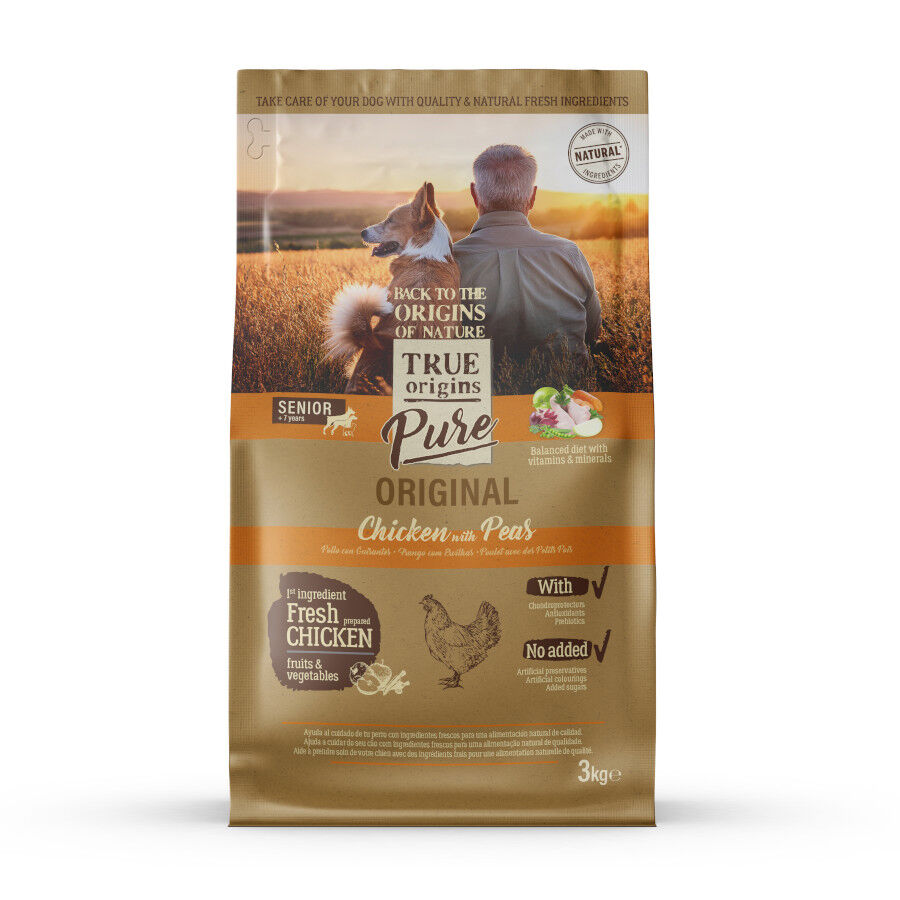 3 kg True Origins Pure Senior Frango com Ervilhas Ra&ccedil;&atilde;o para c&atilde;es, , large Imagem n&uacute;mero 1