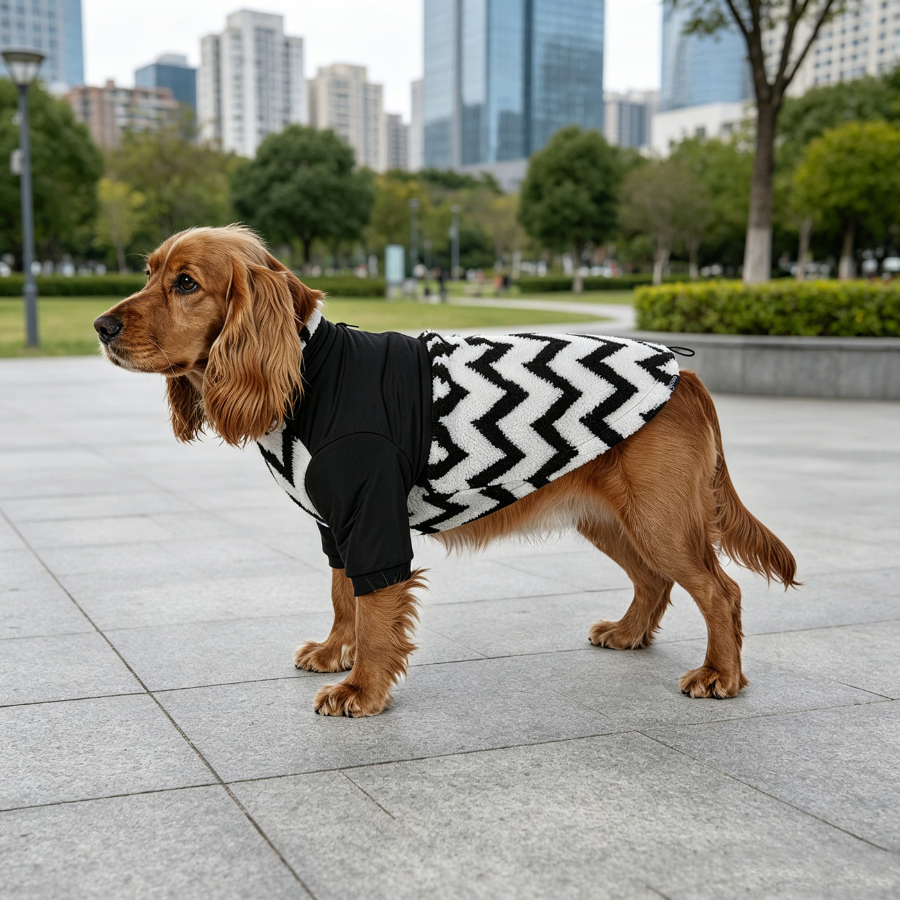 Gotoo Casaco com Padr&atilde;o Zigzag para c&atilde;es, , large Imagem n&uacute;mero 1