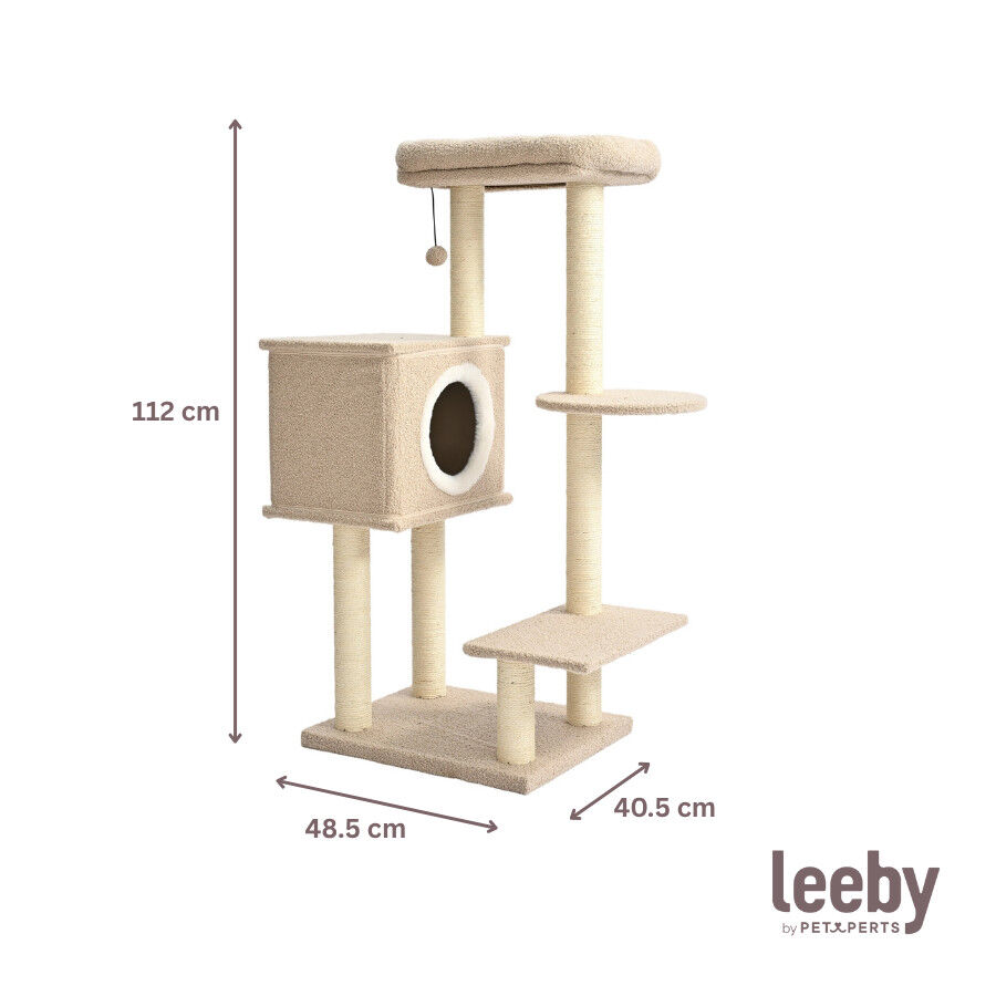 Leeby Boucle Collection &aacute;rvore arranhadora com cama nido e brinquedo para gatos, , large Imagem n&uacute;mero 5
