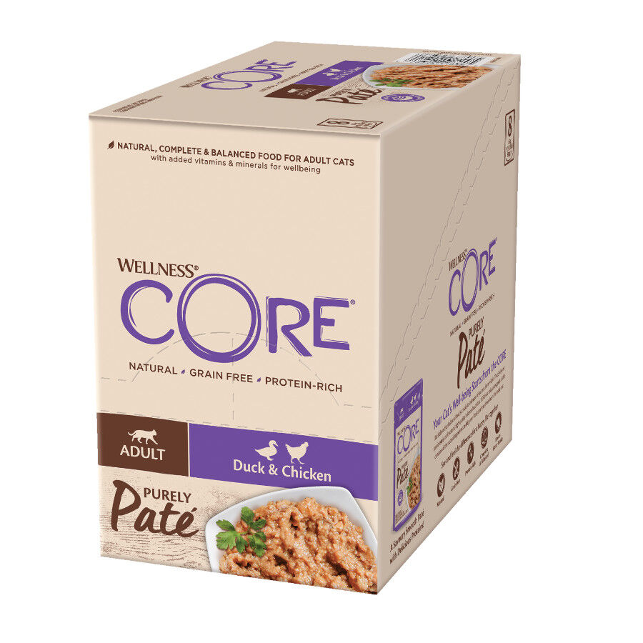 85 g Wellness Core Adult Purely Pato e Frango em Pat&ecirc; saqueta para gatos, , large Imagem n&uacute;mero 1