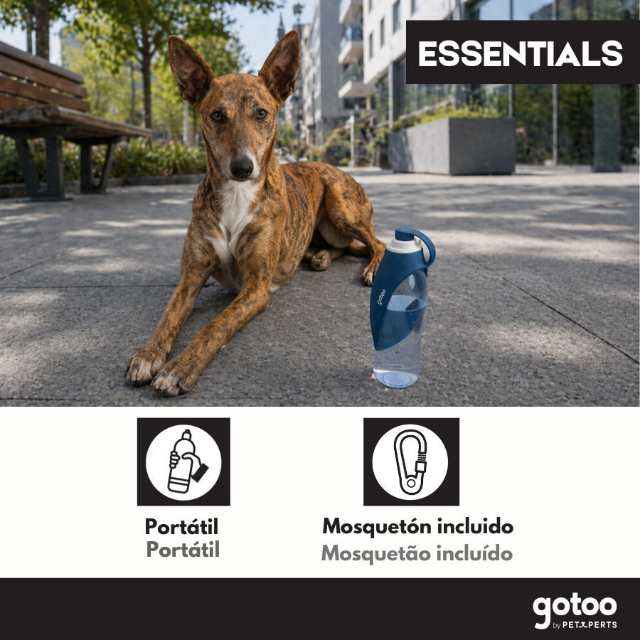 Gotoo Garrafa Bebedouro Port&aacute;til em Silicone Azul para c&atilde;es e gatos, , large Imagem n&uacute;mero 5
