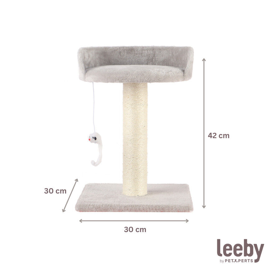 Leeby Tigrou arranhador com cama e brinquedo cinzento para gatos, , large Imagem n&uacute;mero 5