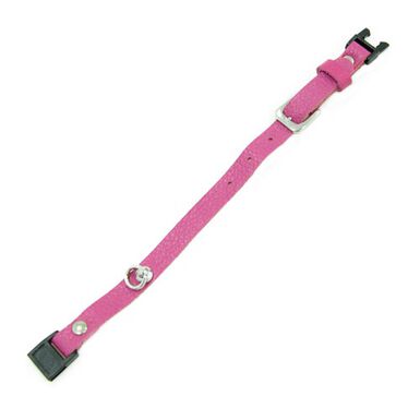 TK-Pet Gante Coleira de Couro Fuchsia para gatos